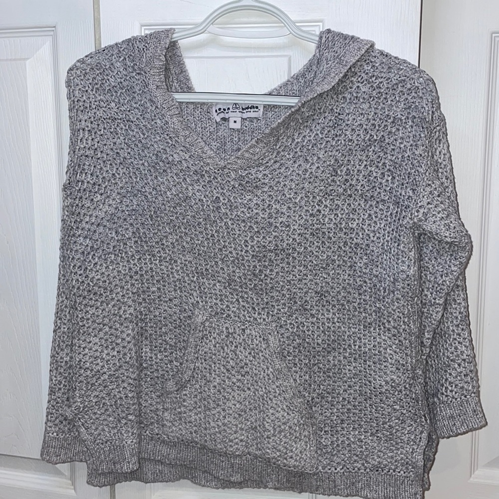 knit like gray cropped sweater/top